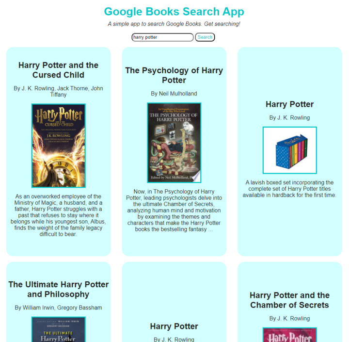 Google Books API search app