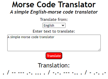 Morse code translator app